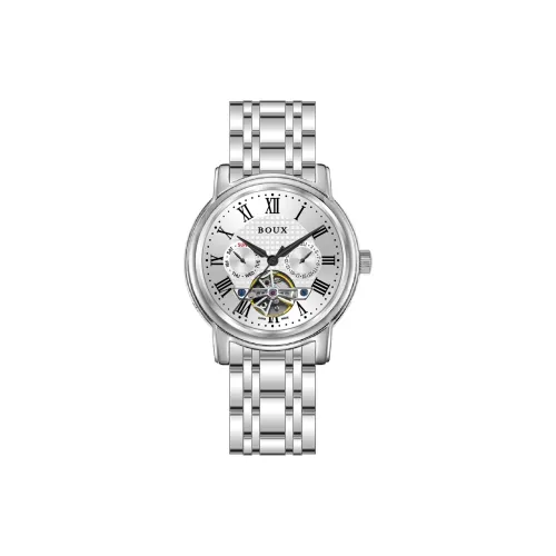 BOUX Автоматический Механический Механизм Стальной Ремешок Часы Мужские Многоцветный Циферблат