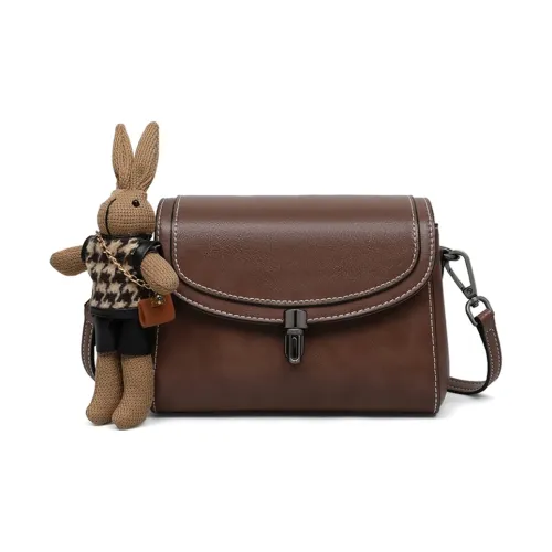 VINEY Сумка через плечо из коровьей кожи стандартная женская кофейного цвета