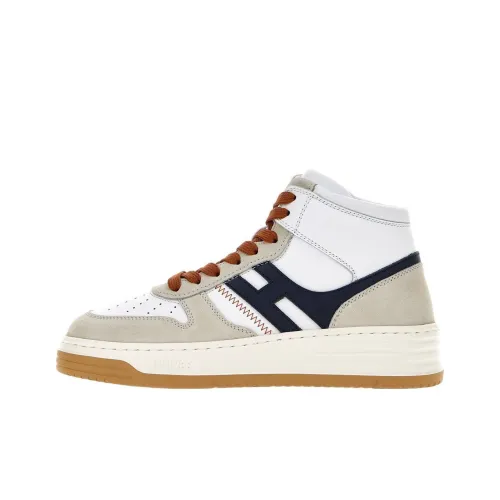 HOGAN H630 Высокие Кроссовки для скейтбординга Женские Белые Серые Синие