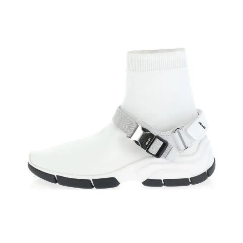 PRADA Дышащий Высокий Топ Casual Женский Белый