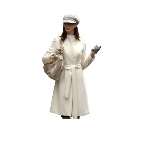 DITB Moon Белый Круглый вырез Женское пальто