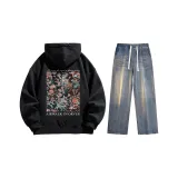 Комплект (Черный с флисовой подкладкой + Ностальгический синий джинсы)