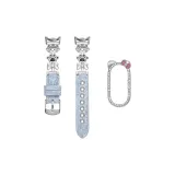 [Starlight Светло-Синий Деним + Серебряный Ромб Кошка Чехол]