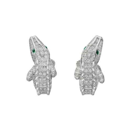 Серьги Cartier 18K White Gold унисекс серебряный