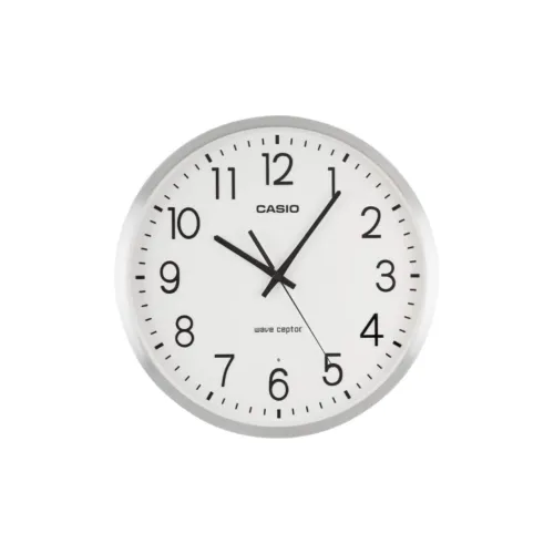 CASIO Радиоконтролируемый Механизм Пластиковый Стенный Часы Унисекс Серебряный