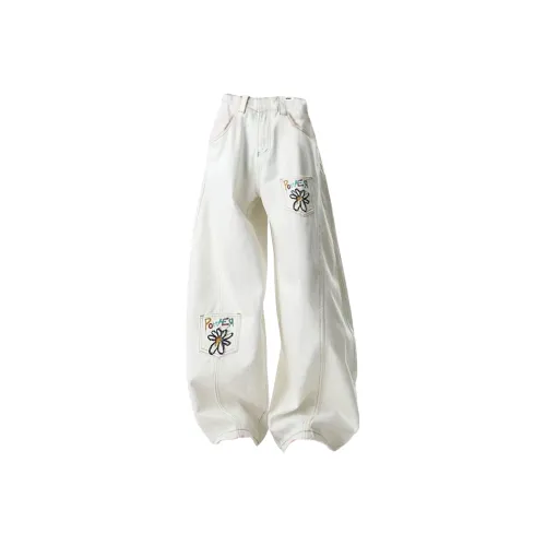 W9H2 Белый Унисекс Джинсы