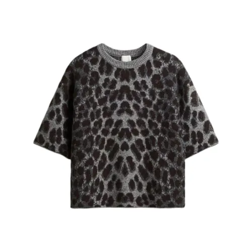 H M GREY Леопардовый принт Женские Свитеры
