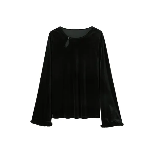 3COLOUR Классический черный женские шифоновые рубашки