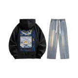 Set (Black Fleece-Lined + Vintage Blue Jeans)  
Комплект (Черный с флисовой подкладкой + Винтажные синие джинсы)