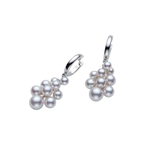 MIKIMOTO 18К Белое золото Серьги Женское серебро Белый