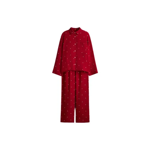 H M Наборы одежды Темно-красный Сердце-образный Женские Пижамные комплекты