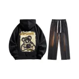 Set (Black Fleece-Lined + Black Jeans)  
Комплект (Черный с флисовой подкладкой + Черные джинсы)