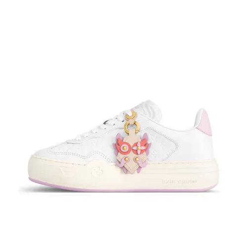 LOUIS VUITTON Groovy Год дракона Низкие кроссовки для скейтбординга Женские Белые Розовые