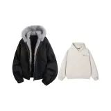 Комплект одежды (Черный хлопковый пуховик + Свитшот серого цвета Фотиния)