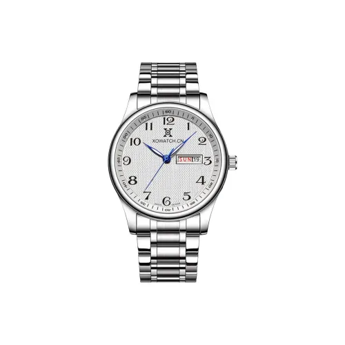 XO Большой Числа Кварцевый Механизм Стальной Ремешок Мужские Часы Белый Циферблат