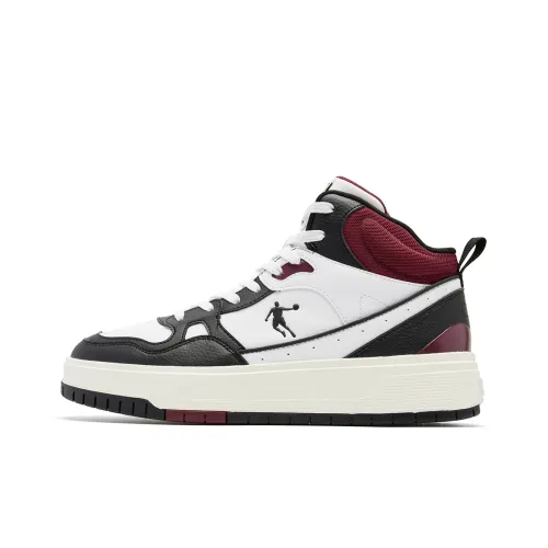 QIAODAN Устойчивые к истиранию Высокие кроссовки для скейтбординга Мужские Белый Черный Красный