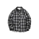 CJ9736 Флисовая подкладка - Черная клетка