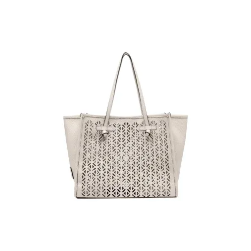 GIANNI CHIARINI Сумка Тоут из коровьей кожи Сумка для покупок Сумка через плечо Стандартная Женская Серый Белый