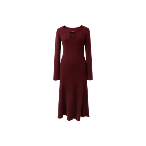 3COLOUR Длинное платье с длинными рукавами женское