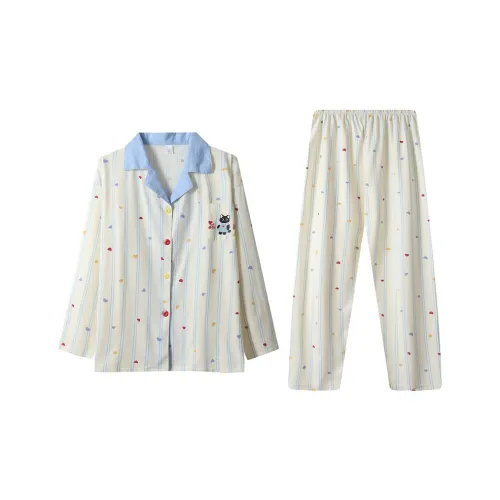 HANQIANNUO Весенний и Осенний Комплект Пижам Женские с Длинными Рукавами