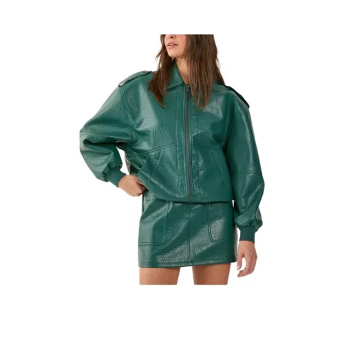 NASTY GAL Текстурированная искусственная кожа куртка-бомбер с молнией куртки и пальто женские