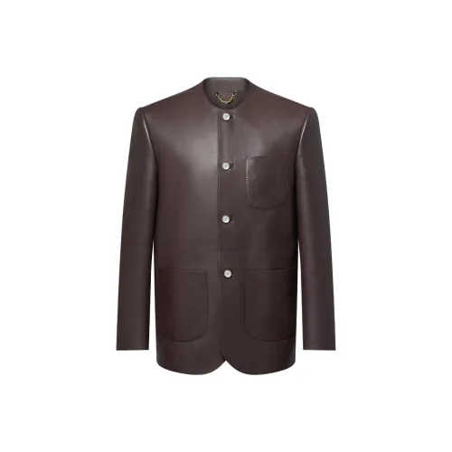 LOUIS VUITTON SS25 Кожаная куртка мужская коричневая