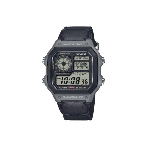 CASIO Standard Series Кварцевый механизм Холстовый ремешок Часы Унисекс Серый циферблат