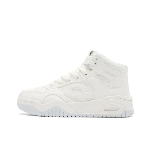 QIAODAN Slip-resistant Abrasion-resistant High Top Скейтборд Кроссовки Женские Cloud PEAK White Mist Gray