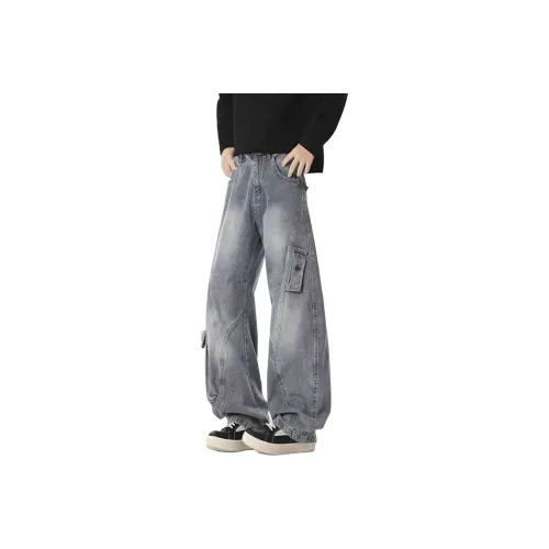 YIWANSHIDUO Blue Unisex Jeans YIWANSHIDUO Синий Унисекс Джинсы