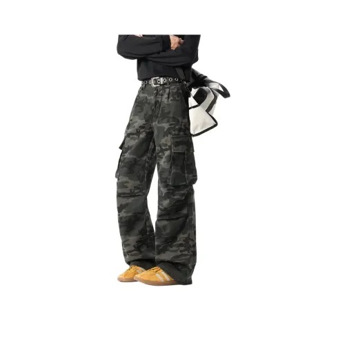 ZENGZHI Карго Брюки Свободный крой Прямой крой Унисекс