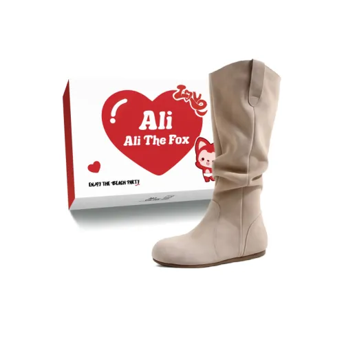 Али Тх Фокс Винтаж Минималистский стиль Мода Повседневный Колено Высокая Ботинка Женская