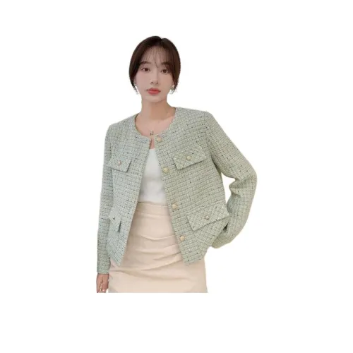 PZHK Светло-зеленое женское короткое пальто