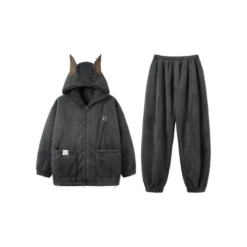 MIOJUER Dark Gray Men's Pajama Sets MIOJUER Темно-серый Мужские Пижамные Комплекты