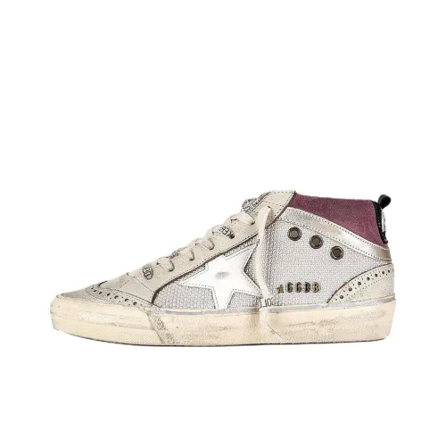 Golden Goose Mid Star MID Топ Скейтборд Кроссовки Женские Бежевые Потертый