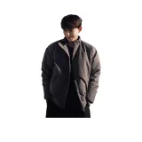 Чёрный хлопковый пуховик