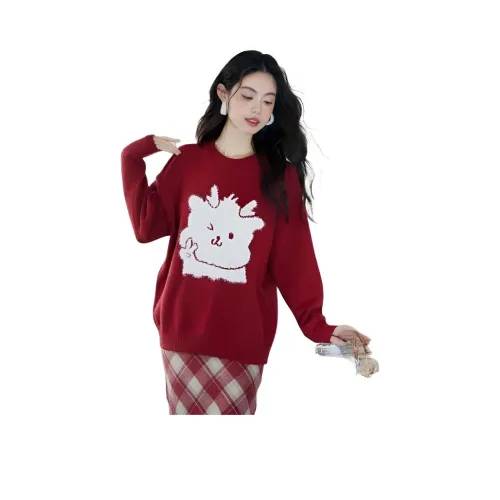 LANGQING Свитер с бесплатной чисткой бренд наклеенный женский трикотаж