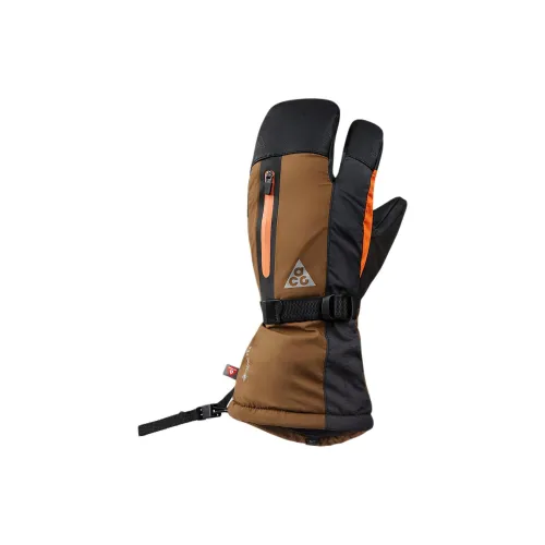 nike Полиэстер Спортивные перчатки Унисекс Древесный коричневый Безопасность Апельсин Серебряный