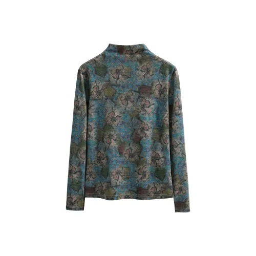 TOUCH T Рубашка Женская Синие Цветок