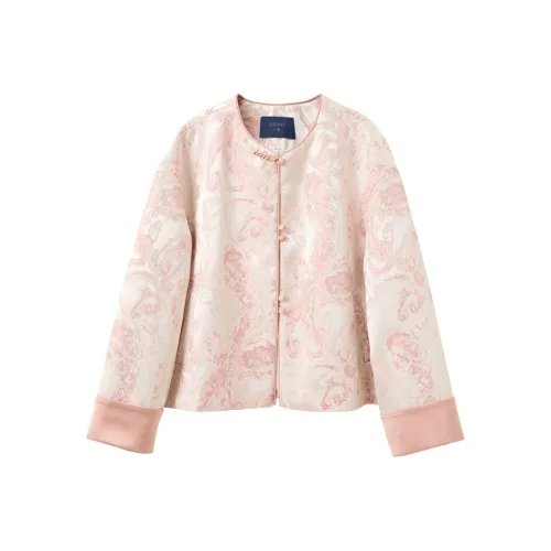 3COLOUR Светло-розовый цветочный женское короткое пальто