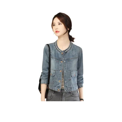 PZHK Синий Женские Джинсовые Куртки