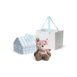 Лиса Персик 35 см (Ожерелье с бантом, коробка включена)