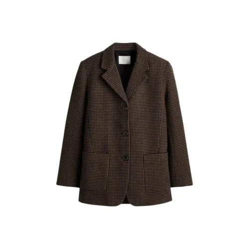 H M Темно-коричневый Гусиная лапка Женские Деловые костюмы