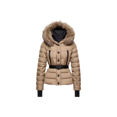 Moncler Grenoble Beverley с капюшоном овчина обшитый пуховик пуховик женский