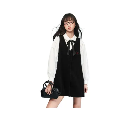 AIVEI Черное Женское Платье без Рукавов