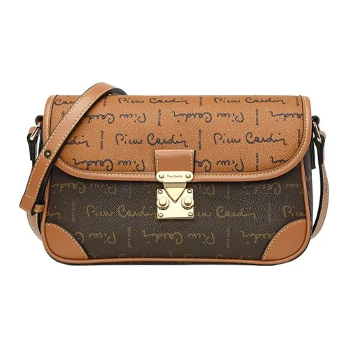PIERRE CARDIN PVC Текстильная сумка через плечо женская кофейного цвета