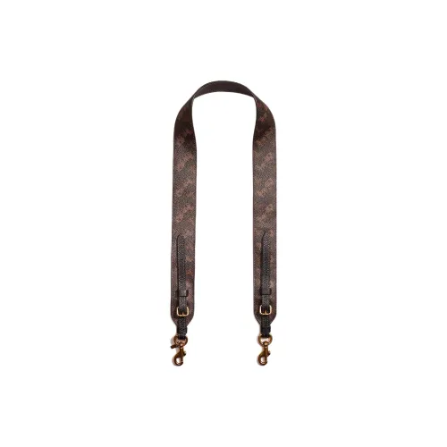 COACH Полированная текстура галка холст кожа сумка ремень аксессуар сумка женский трюфельный черный