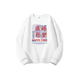 Белый свитшот с круглым вырезом (на флисовой подкладке) - Наслаждайся моментом