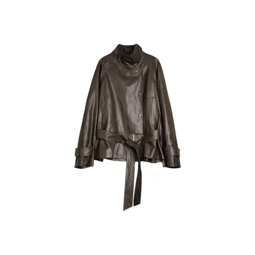 ELLE Кофе Женские Кожаные Куртки