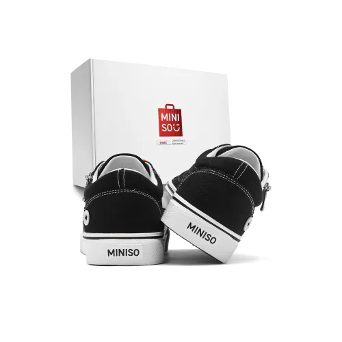 Miniso Скейтборд Кроссовки Низкие Классические Черные Золотые Унисекс
