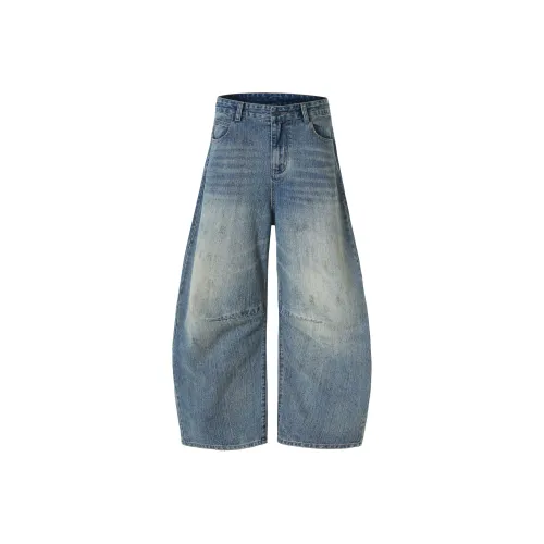 SONGS ALONG Винтажные синие унисекс джинсы